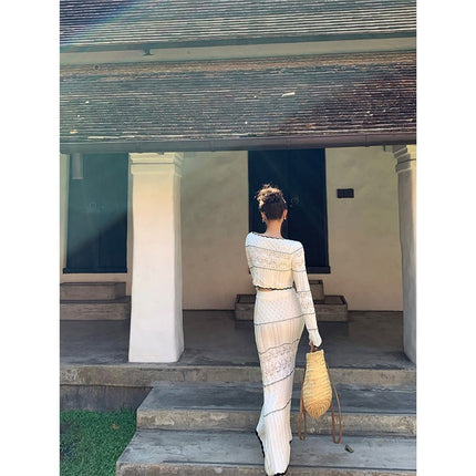 Sun and Moonlight Knitted Top and Skirt Two-Piece Set 2025 New Fashion Temperament Early Spring Outfit Complete Set