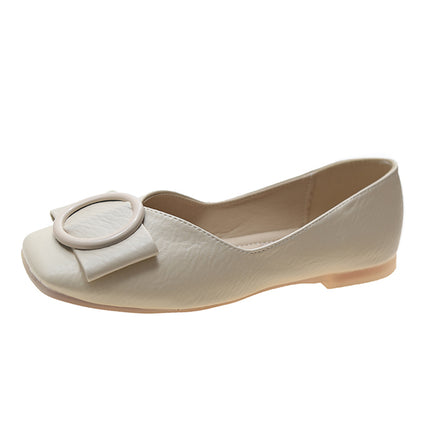 Women's Loafers 2026 Spring and Autumn Shallow Square-Toed Single Shoes with Soft Soles, Versatile Black Office Flats, Breathable and Comfortable