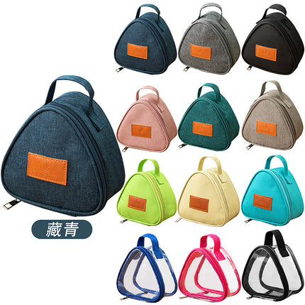 Triangular Lunch Box Handbag Polyester Rice Ball Insulated Lunch Box Bag Thickened Aluminum Foil Office Worker Lunch Bag Student Lunch Bag