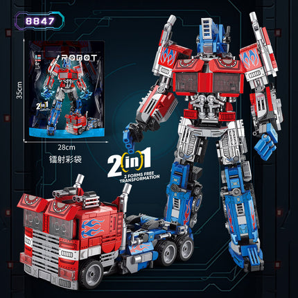 Lele Brothers 8847 Deformation Optimus Prime Gift Robot for Boys and Girls Children Toy Assembled Building Blocks Wasp Mecha