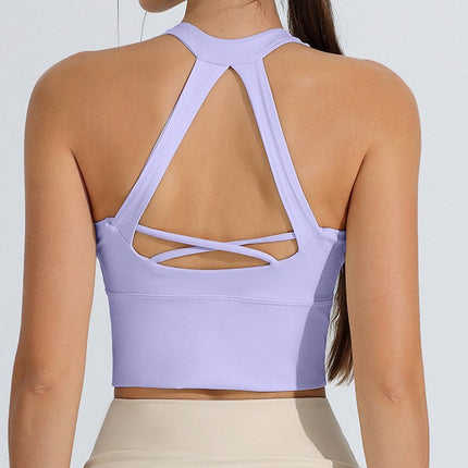 New Sports Underwear Women's Shockproof High Strength Running Fitness Yoga Suit One-piece Fixed Yoga Bra Vest