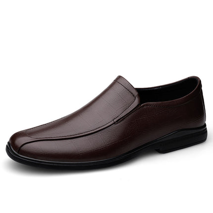 2024 First-Layer Cowhide Men's Casual Leather Shoes, Middle-Aged Style, Soft Sole, Breathable and Comfortable Dad Shoes, Trendy Office Leather Shoes