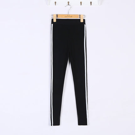 Spring and autumn stretch knitted leggings women's slim fit plus size parallel bars pencil pants casual running pants sports long pants