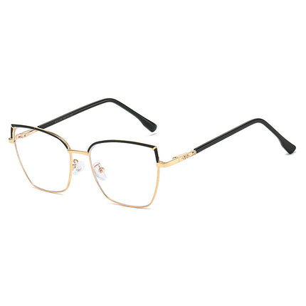 New Square Frame Metal Anti-Blue Light Flat Mirror Glasses Frame for Men, Korean Style Fashionable Students, Compact and Can Be Equipped with Degrees