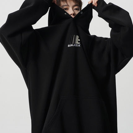American-style Heavy Hooded Sweater Men's Autumn Fashion Brand Casual Couple Hoodie High Street All-match Embroidered Loose Jacket