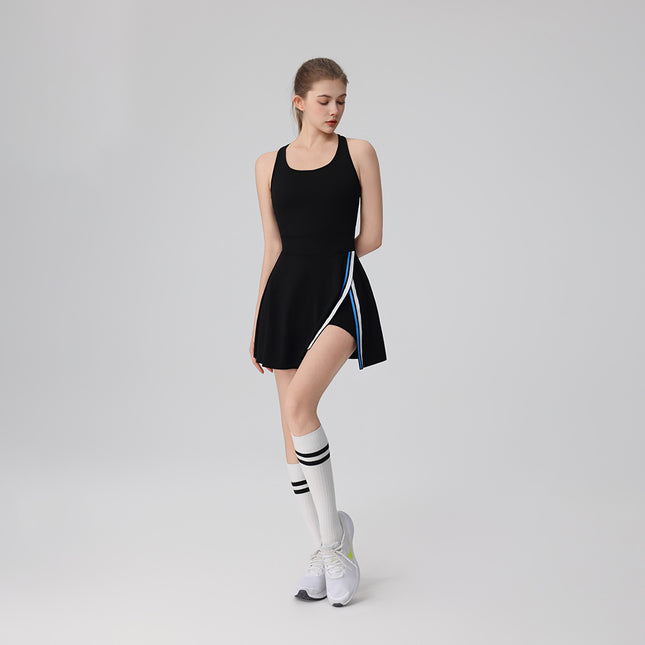 Spring and summer new sweat-wicking anti-light base sports outdoor fitness tennis skirt with chest pad golf dress women