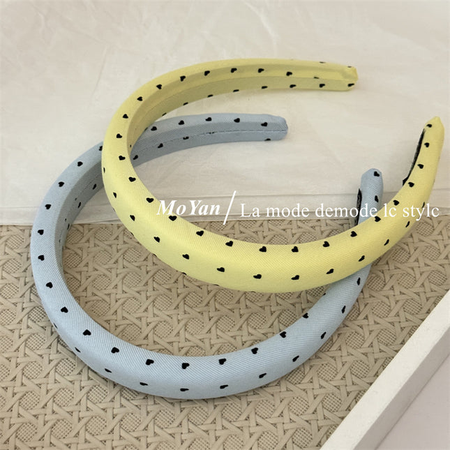 Korean-Style Fresh Heart Fabric Headband Sweet Temperament Girl Face-Washing Headband High Crown Non-Slip Outdoor Hair Clip