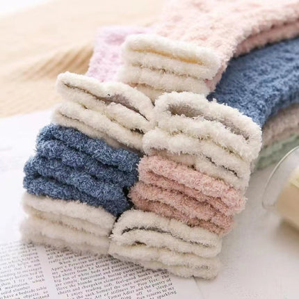 Winter Home Socks, Coral Fleece Socks for Women, Plush Thickened Postpartum Towel Socks, Maternity Floor Socks, Autumn and Winter Sleep Socks