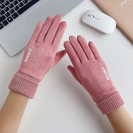 Gloves for Men and Women in Autumn and Winter, Cold-Proof, Anti-Slip, Windproof, Warm, Fleece-Lined, Touch-Screen Compatible, Outdoor Mountaineering and Cycling Sports Gloves
