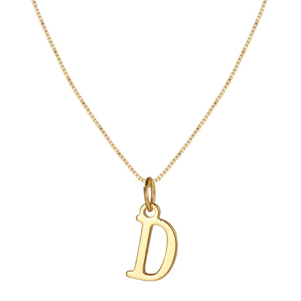 Cross-border Amazon Hot Sale Simple Stainless Steel Letter Pendant Necklace Women Alloy Box Chain 26 Letter Clavicle Chain