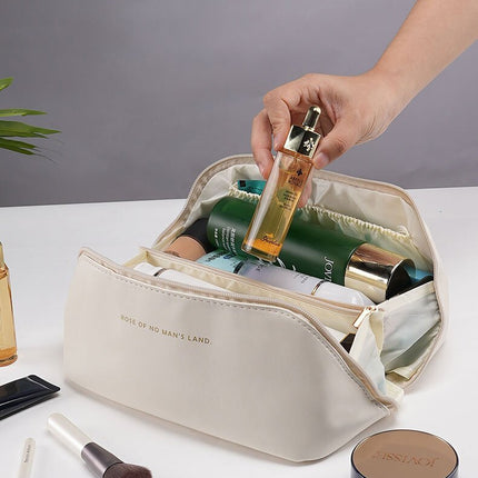 Cross-border High Quality PU Leather Cloud Pillow Cosmetic Bag Large Capacity Portable Cosmetic Case Travel Wash Bag Portable