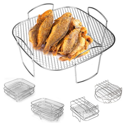 Special BBQ Grill for Air Fryer Toast Rack Steaming Rack 304 Stainless Steel Double Layer Skewers Rack