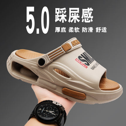 Men's Slippers 2025 New Summer Outdoor Wear-Resistant Thick-Soled Driving Sandals Outdoor Soft-Feel Sandals