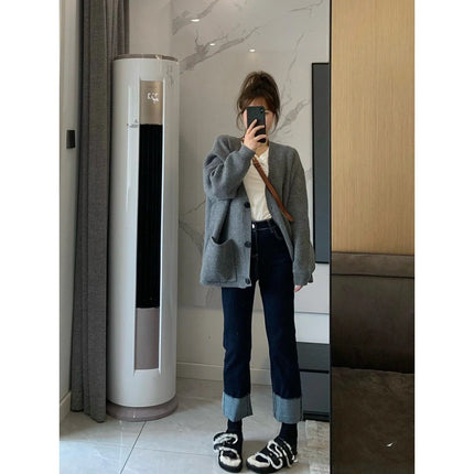 Fried Street Age-reducing Fashion suit Women's Petite Autumn and Winter New Fashionable Fashionable Lady Elegant Wear Two-piece Set