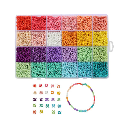 Color acrylic beads 24 grid baking varnish millet beads boxed handmade DIY necklace accessories materials