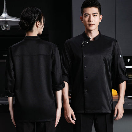 High-End Chef Work Clothes Short-Sleeved Summer Breathable Chinese and Western Restaurant Hotel Kitchen Restaurant Thin Work Clothes Canteen