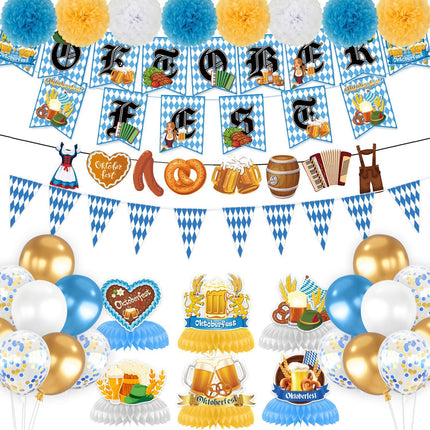 European Oktoberfest Party Supplies Decoration Banner Balloon Oktoberfest Cake Insert Venue Layout Flag