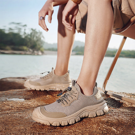 Mesh shoes men's 2025 new summer breathable sports casual shoes men's outdoor hiking hiking shoes plus size 46