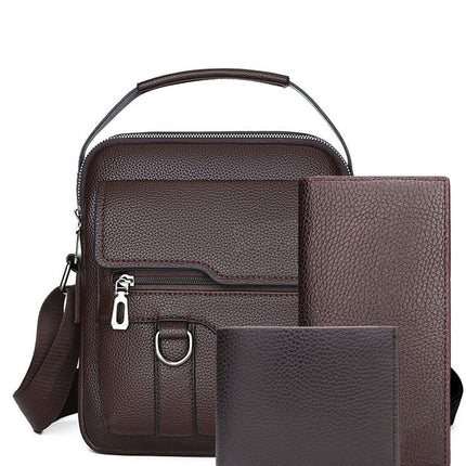 Men's Handbag Shoulder Bag Casual Business Travel Leather Bag Crossbody Bag Men's Cross Bag Simple Men's Bag Crossbody Bag