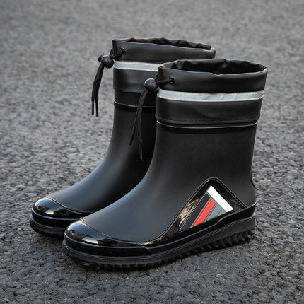 New men's rain boots non-slip thick-soled waterproof boots wear-resistant fashion outer wear car wash work rubber shoes overshoes men's thick