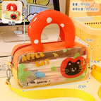 Large pencil case - red apple cat + rope