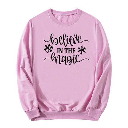 Foreign Trade Cross-border Trust Believe In The Magic Printed Crewneck Sweatshirt European and American Autumn and Winter Jacket