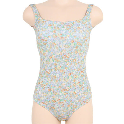 South Korea's New Sexy Beautiful Back Belly Covering Slimming Fresh Style Floral Fashionable Short-sleeved One-piece Swimsuit Women's Two-piece Set