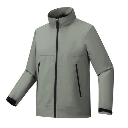 Thin stand collar green charge clothing spring and autumn high-end fashion outdoor leisure coat mountaineering clothing printing logo