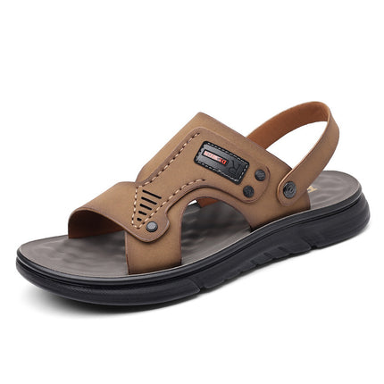 Genuine Leather Sandals Men's Outwear Summer Breathable Casual Men's Sandals Soft Face Beach Men's Fashionable Shoes Factory Outlet