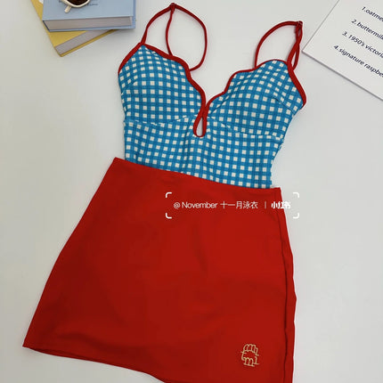 Summer One-Piece Sports Diving Swimsuit for Vacation Hot Spring Seaside High-End Two-Piece Sexy Backless Swimsuit