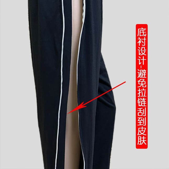 Autumn and Summer Leg Fracture Easy-To-Wear and Take-Off Care Pants Fully Open Side Zipper Pants Postoperative Plaster Bed Recovery Pants