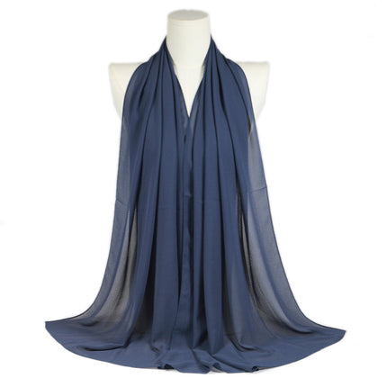 Solid Color Single Color Pearl Chiffon Scarf Malaysia Hot Selling Long Scarf Scarf Shawl Export Malaysia