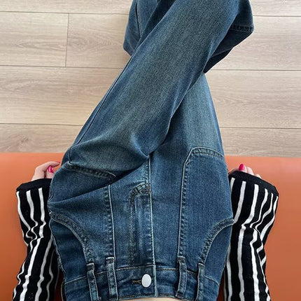high quality High Waist Flared Jeans Women's New Micro-stretch Micro-lar Pants Non-stick Leg Retro Slimming Horseshoe Pants