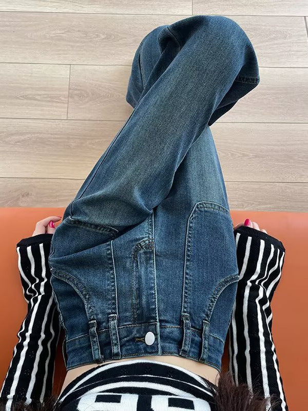high quality High Waist Flared Jeans Women's New Micro-stretch Micro-lar Pants Non-stick Leg Retro Slimming Horseshoe Pants
