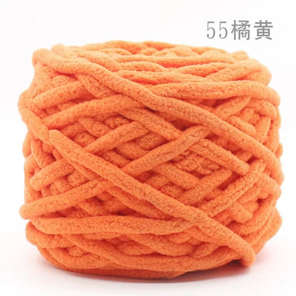 Factory wholesale 100g thick ice strip wool single-strand woven wool ball hook crochet slippers thread self-woven wool ball
