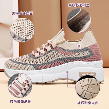 Women's Thick-Soled Classic Casual Shoes, Platform Shoes, Comfortable and Breathable Spring Sneakers, Fashionable and Versatile Sock Shoes Wholesale