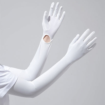 2024 New Summer Anti-ultraviolet Women's Sleeves Riding Driving Layover Ice Silk Integrated Sun Protection Sleeves Ice Sleeves