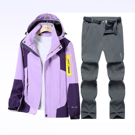 Outdoor Charge Clothes Men's and Women's Spring and Autumn Thin Sports suit Windproof Waterproof Climber Pants Hiking plus size Trendy Jacket