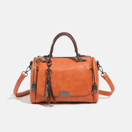 2024 Autumn and Winter New Korean-style Easy-to-fit Retro Shoulder Crossbody Boston Pillow Bag Women's Hand Tassled Bag