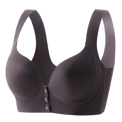 Front buckle pull-up bra seamless live generation soft support massage fixed cup plus size bra foreign trade cross-border