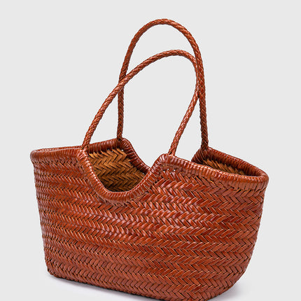 Leather Woven Tote Bag / Sac Tressé Cuir Femme