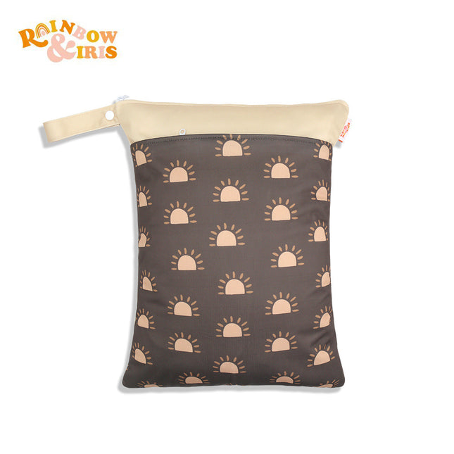 Nordic printing storage hanging bag cross-border hot sale baby diaper bag wetbag wet and dry separation double-layer waterproof bag
