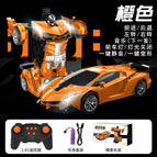 2.4g remote control transforming car + light + music + rechargeable battery + charging cable [orange]