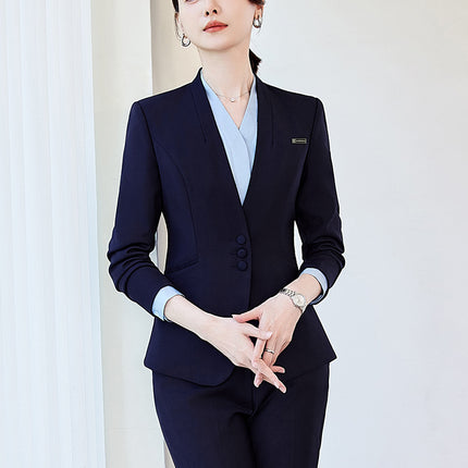 Professional Suit suit Female Spring and Autumn Hotel Manager Front Desk Reception Tooling Beauty Salon Overalls High-end Beautician