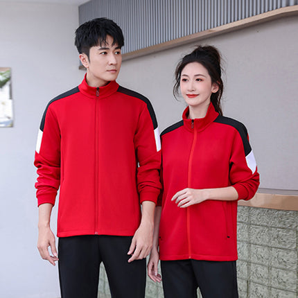 Spring and Autumn New Long-Sleeved Sweatshirt Jacket Student Class Uniform Sports Suit Couple Sportswear Sports Training Competition Uniform