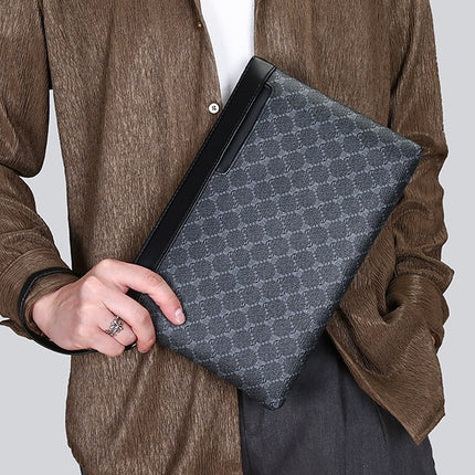 Clutch Bag Men's Large Capacity Mobile Phone Soft Leather Men's Clamp Bag New Fashion Retro Envelope Bag Clutch Bag