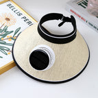 Big straw hat solar - beige