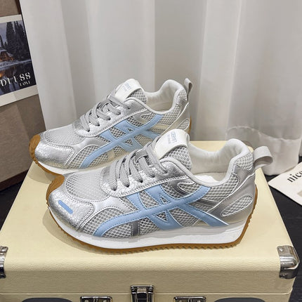 Retro Versatile Mesh Breathable German Training Shoes for Women Summer New Color Matching Casual Sports Shoes Heightening Dad Shoes