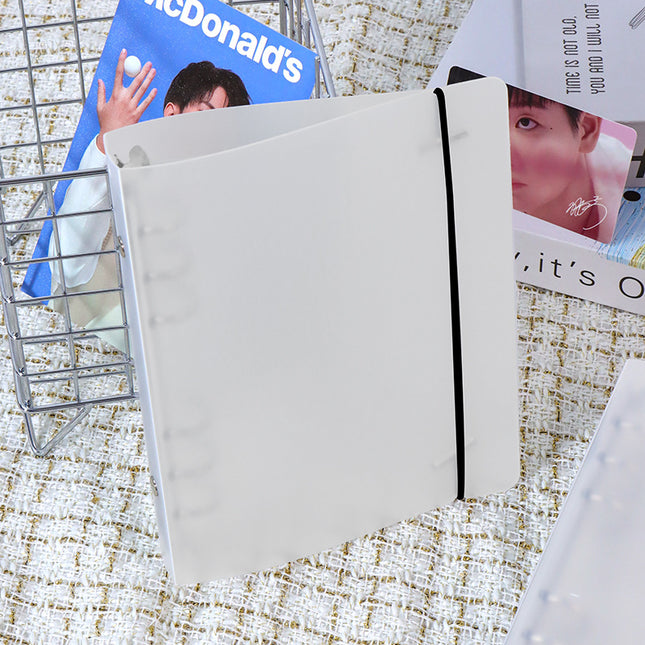 In-Stock Large A6 Planner Creative Frosted Translucent Pp Strap Loose-Leaf Planner Notebook Six-Hole Cover