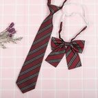 Red background black stripes (tie collar flower)